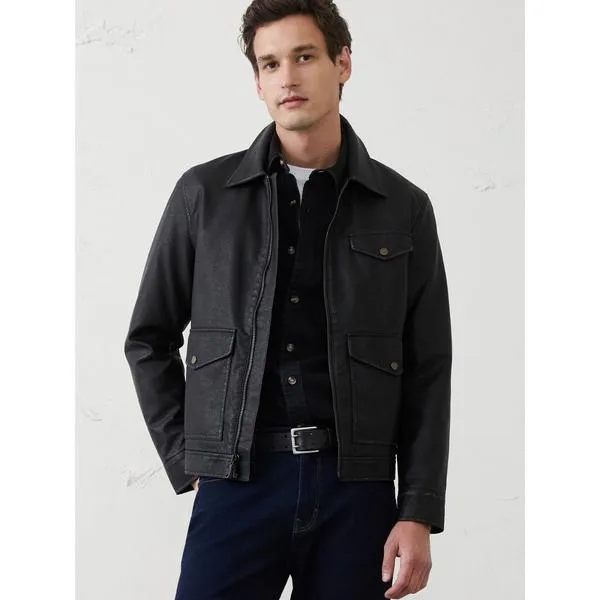 コート ジャケット BANANA REPUBLIC FACTORY STORE ヴィーガンレザージップジャケット メンズ