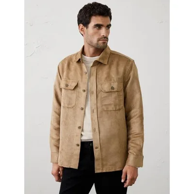 シャツ BANANA REPUBLIC FACTORY STORE リラックスフィット ヴィーガンスエード オーバーシャツ メンズ