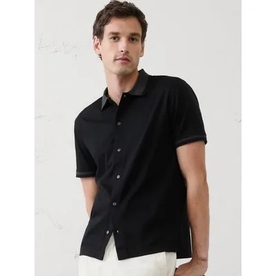 ポロシャツ 半袖 BANANA REPUBLIC FACTORY STORE Luxe Touch ボタンダウンポロシャツ メンズ