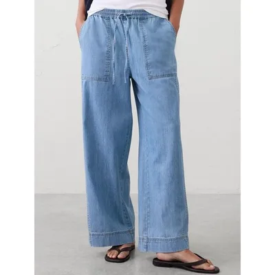 ワイドパンツ ジーンズ デニム デニムパンツ BANANA REPUBLIC FACTORY STORE ワイドレッグミッドライズプルオンユーティリティジーンズ レディース