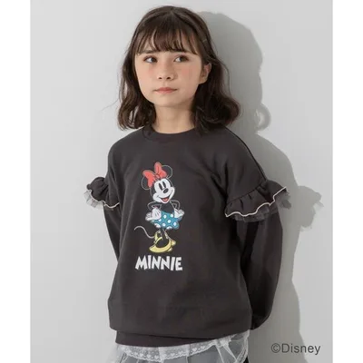 トレーナー 「ディズニー」ミニーマウス/肩フリル裏毛トレーナー キッズ 子供服 女の子