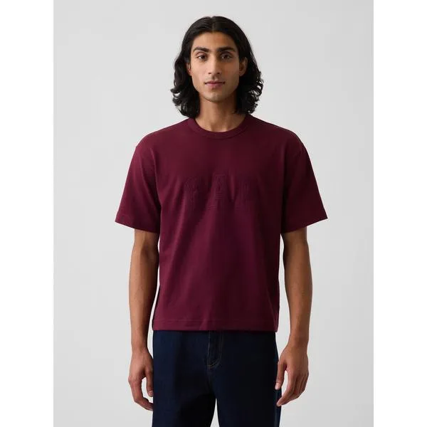 tシャツ ヘビーウェイト リラックスフィット GAPロゴ クロップドTシャツ メンズ
