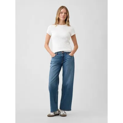 Wide pants jeans denim denim pants low rise '90s loose fit denim ladies