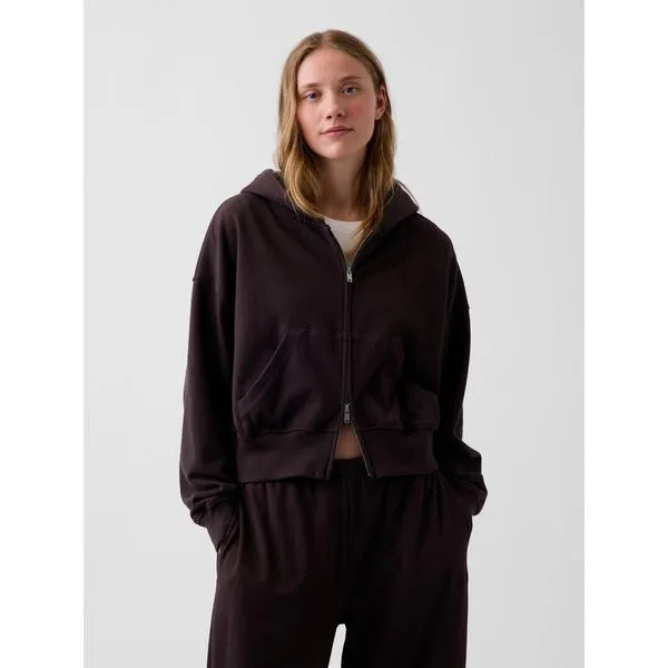 パーカー フレンチテリー GAP NYC オーバーサイズ ジップアップパーカー レディース