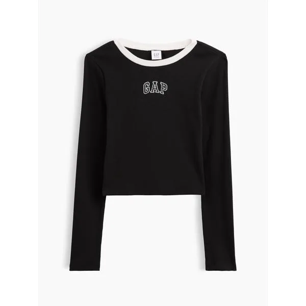 tシャツ リブ クロップド リンガーTシャツ (キッズ) キッズ 子供服 女の子