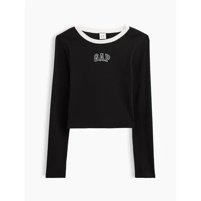tシャツ リブ クロップド リンガーTシャツ (キッズ) キッズ 子供服 女の子