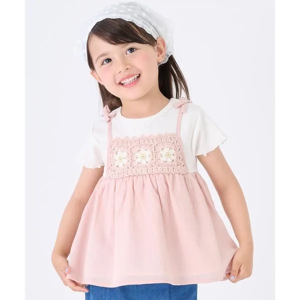 チュニック クロシェドッキングチュニック キッズ 子供服 女の子
