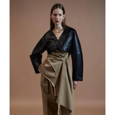 ブルゾン アウター Vegan Leather Short Jacket/ヴィーガンレザーレザーショートジャケット レディース メンズ