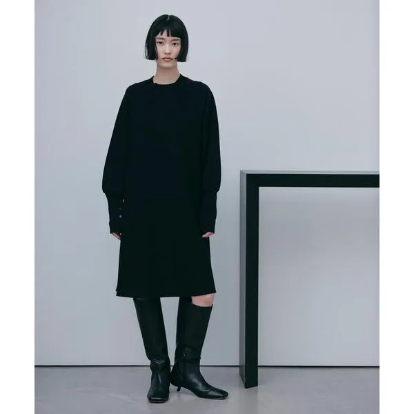 ワンピース 「EMMEL REFINES」EM Aライン ミニ ニット ワンピース