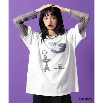 tシャツ 半袖 Disney「ふしぎの国のアリス」ルーズT レディース
