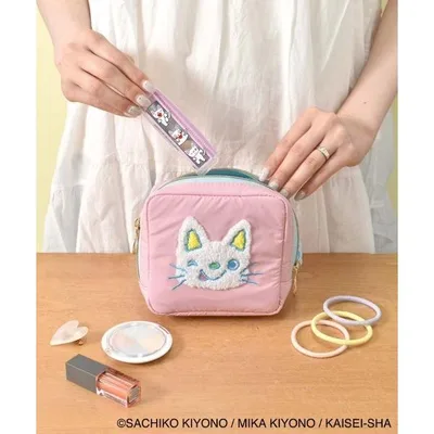 ポーチ ノンタン4サガラ刺繍スクエアポーチ レディース