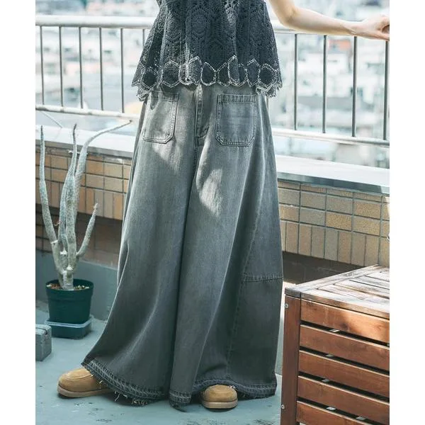 ワイドパンツ ジーンズ デニム デニムパンツ スーパーバギーフレアパンツ 「NKJ 2026AW」 レディース