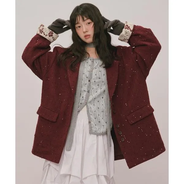 ジャケット テーラードジャケット nuance button lace jacket / ニュアンスボタンレースジャケット レディース