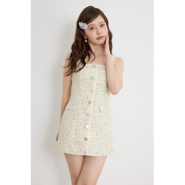 ワンピース ツイードミニワンピース 秋服 冬服