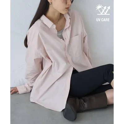 ブラウス シャツ 「UVカット」ボーイフレンドシャツ レディース
