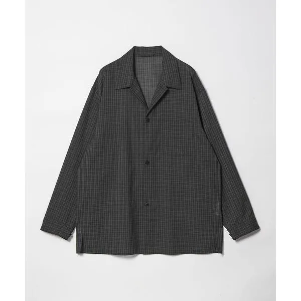 シャツ 「Steven Alan」 ウール チェック オープンカラー オーバー シャツ メンズ