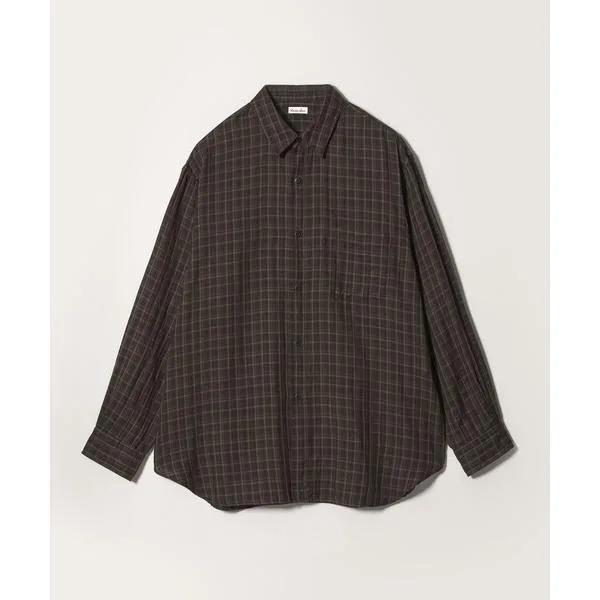シャツ 「Steven Alan」 CC ガーゼ マドラスチェック レギュラーカラー シャツ LOOSE メンズ