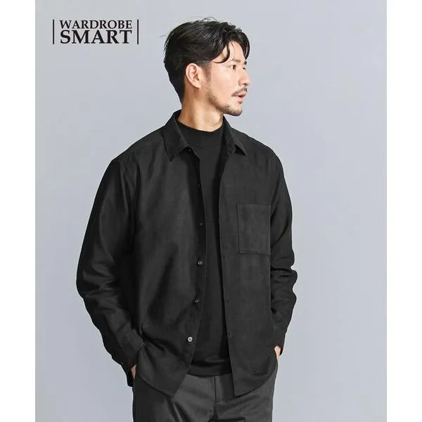 シャツ 「WEB限定 WARDROBE SMART」スエードライク シャツ メンズ