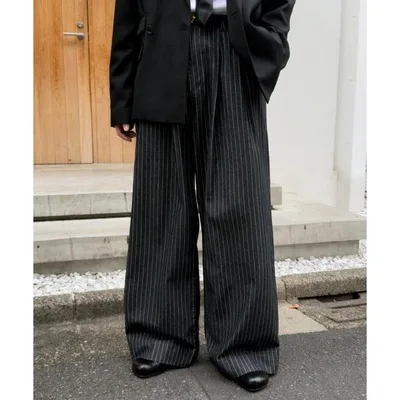 ワイドパンツ ジーンズ Wide Buggy Vintage Like Denim Pants (Stripe) / ワイドバギーヴィンテージライクデニムパンツ (ストライプ) メンズ レディース
