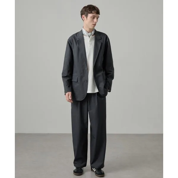 セットアップ 「EASENCE」ドライツイル ストレッチ セットアップ テーラードジャケット&ワイドパンツ / UVカット メンズ