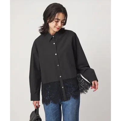 ブラウス シャツ レース ドッキング シャツ レディース