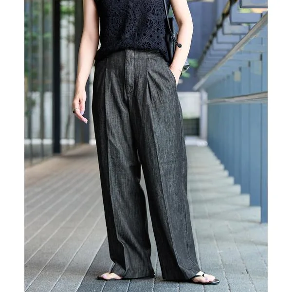 ワイドパンツ ジーンズ デニム デニムパンツ ウォッシャブル / DU JOUR / デュ ジュール MODERN SLACKS JEAN レディース