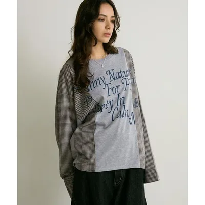 tシャツ 「UNISEX」リメイクフウルーズロンT レディース メンズ