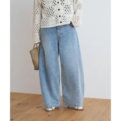 ワイドパンツ ジーンズ デニム デニムパンツ バレルシルエットデニムパンツ レディース