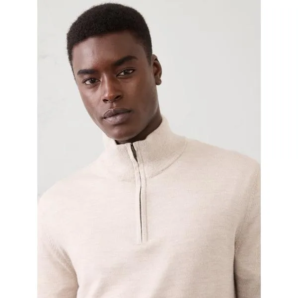 セーター ニット BANANA REPUBLIC FACTORY STORE メリノウールハーフジップセーター メンズ