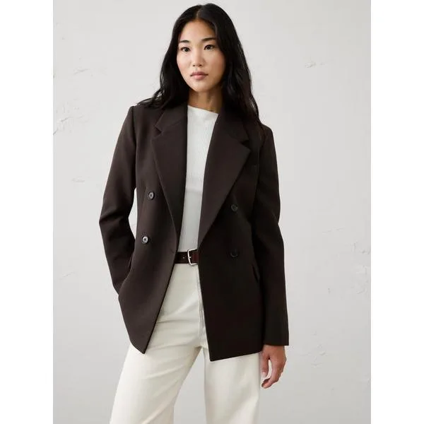 ジャケット テーラードジャケット BANANA REPUBLIC FACTORY STORE ダブルウィーブダブルブレストブレザー レディース