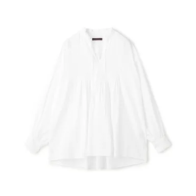 ブラウス シャツ ホワイトコンビネーション ピンタックブラウス レディース