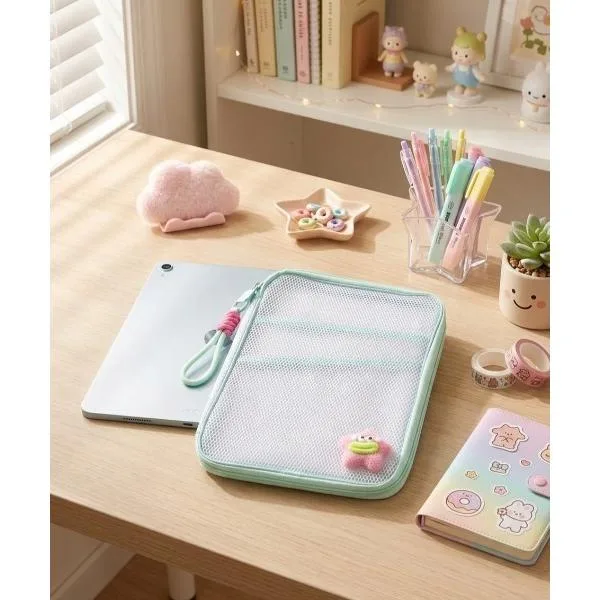 文房具 「A4サイズ」きらめきスターのメッシュ ファイル / 内ポケット付き