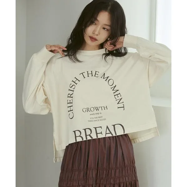 tシャツ ピグメント染め ロゴロンT レディース