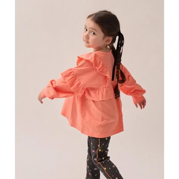 チュニック 「綿100%」ガールズフリルチュニック キッズ 子供服 女の子