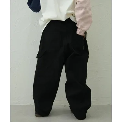 ワイドパンツ パンツ 「綿100%」 カラーペインターパンツ キッズ 子供服 男の子 女の子