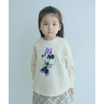 tシャツ 「別注」「URBAMENT」ミニーマウス ロングスリーブ Tシャツ / キッズ 100cm-130cm キッズ 子供服 女の子