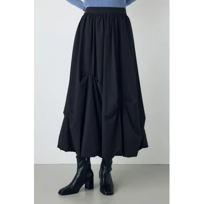 ロング スカート 「たっぷり立体感」タックバルーンスカート 秋服 冬服「身長/骨格別着用画像あり」デザインスカート