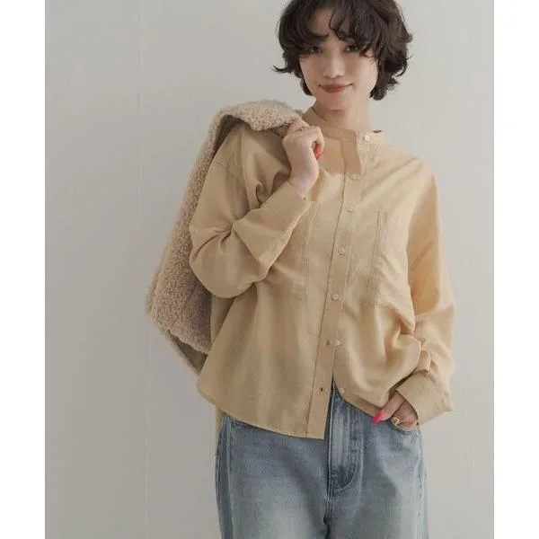 ブラウス シャツ ダブルポケットニュアンスシャツ 26AW レディース