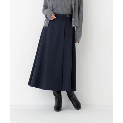 ロング スカート ビット付フレアスカート