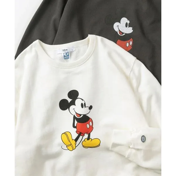 トレーナー スウェット 「71」「DISCUS/ディスカス」「Disney/ディズニー」ミッキーマウス 裏毛 クルーネック スウェット/ワンポイントワッペン/ユニセッ…