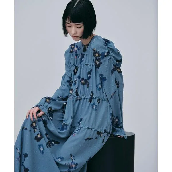ワンピース 「EMMEL REFINES」EM カットドビー プリント ティアード ワンピース