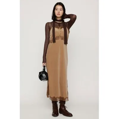 ワンピース LACE SLIP DRESS レーススリップドレス 秋服 冬服 キャミワンピース