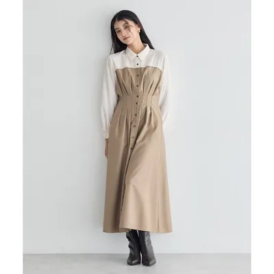 シャツワンピース ベアドッキングワンピース
