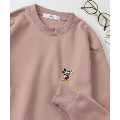 トレーナー スウェット 裏起毛 「71」「Disney/ディズニー」ミッキーマウス 胸ワンポイント刺繍 裏起毛 スウェット/トレーナー/レディース(S)
