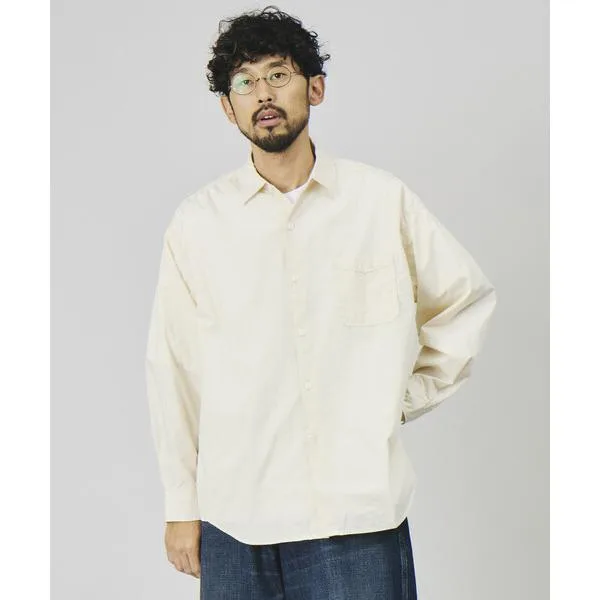 シャツ HINSON/ヒンソン レギュラーカラー ブロード ロングスリーブシャツ/リラックスフィット メンズ