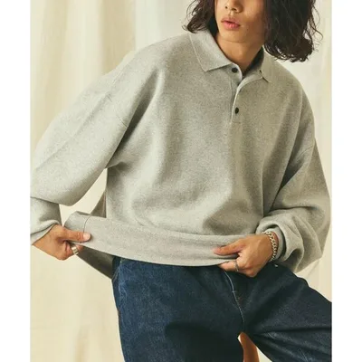 セーター ニット 限定展開 Relax Fit リラックスフィット スウェットライク ポロカラーニット メンズ