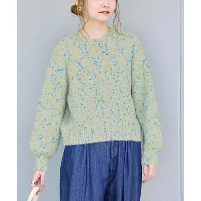 Knit sweater thick hand washable / lame poko 2way cardigan ladies