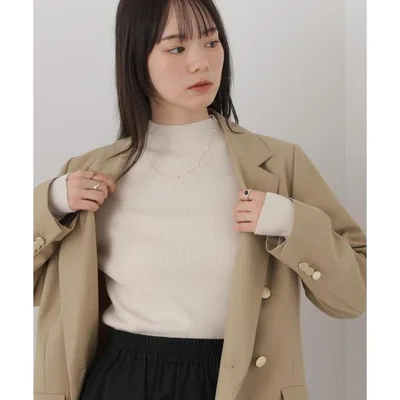 タートルネック ニット セーター ハイネックリブニットトップス レディース