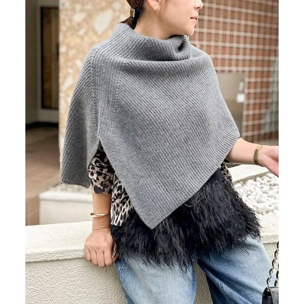 ニット セーター 「追加」「手洗い可能」マルチWAYニットポンチョ レディース