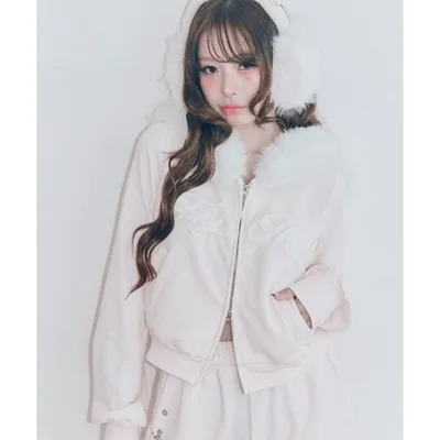 パーカー ファーロゴパーカー レディース